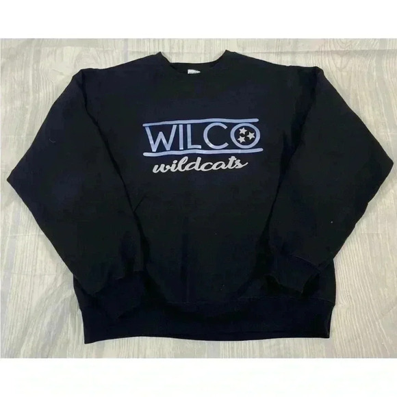 Wilco Wildcats Black Blue Pullover Crewneck Sweatshirt Woman’s Size M Cheer Cute - Picture 10 of 12